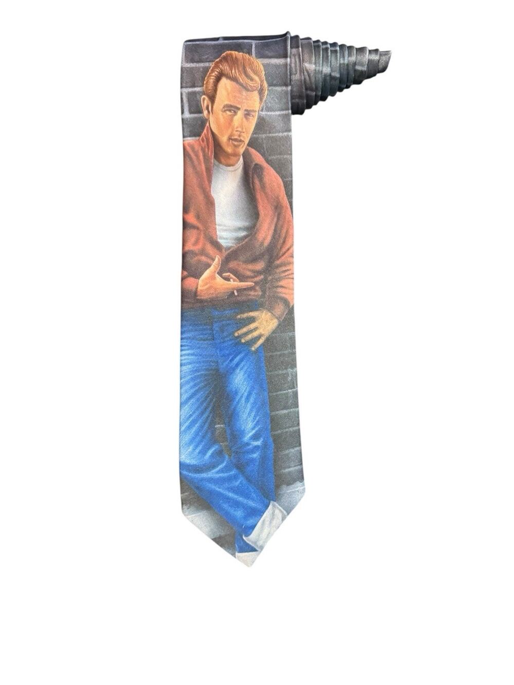 Ralph Marlin James Dean The Legend Vintage Novelty Necktie 1995 Polyester